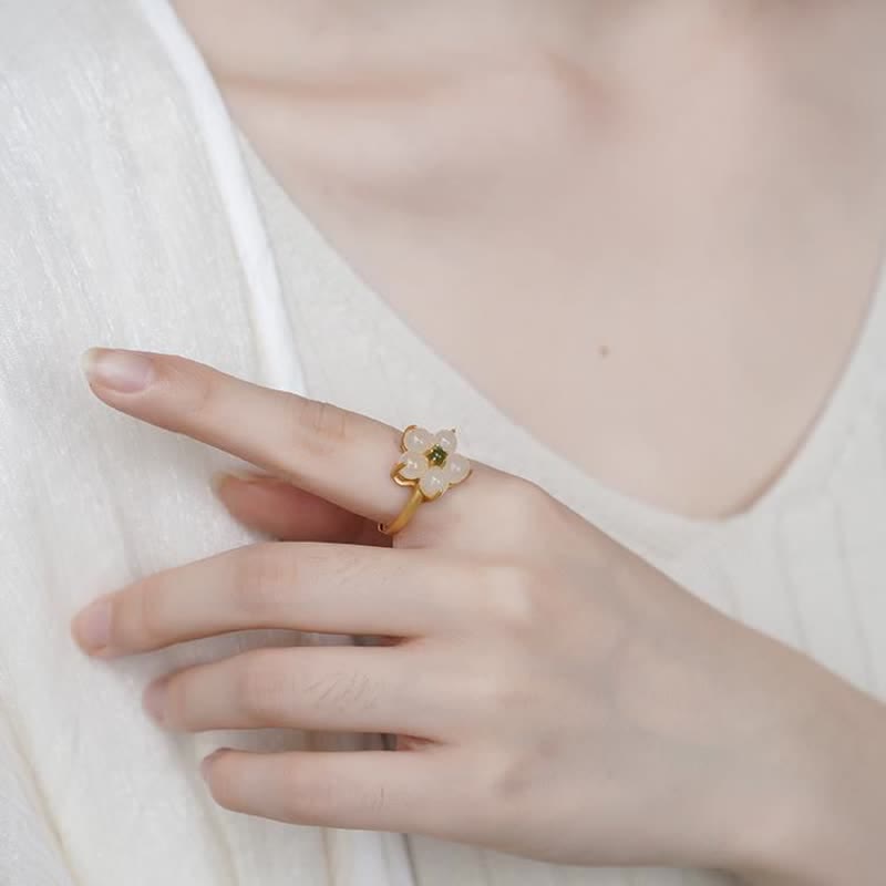 FREE Today: Release Negativity White Jade Flower Blessing Stud Earrings FREE FREE 10