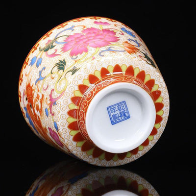 Buddha Stones 2Pcs Dragon Phoenix Ceramic Teacup Kung Fu Tea Cups Cup BS 6