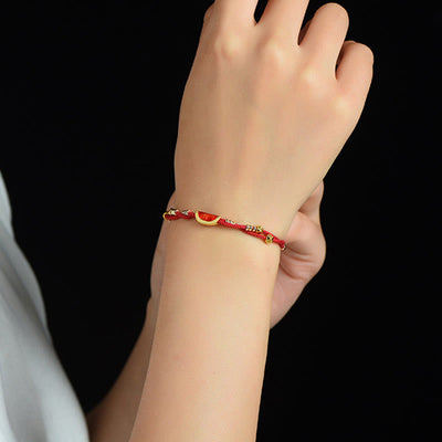 Buddha Stones Handmade Cinnabar Dumplings Design Luck Braided Red Rope Bracelet Bracelet BS 8