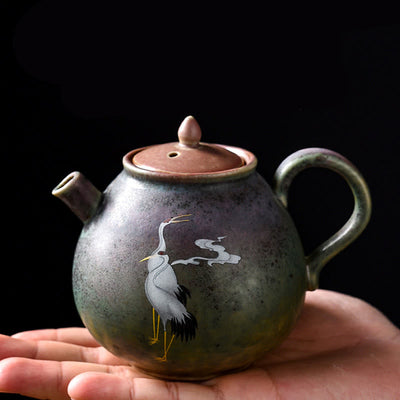 Buddha Stones White Crane Cloud Chinese Gongfu Tea Ceramic Kung Fu Teapot Teapot BS 12