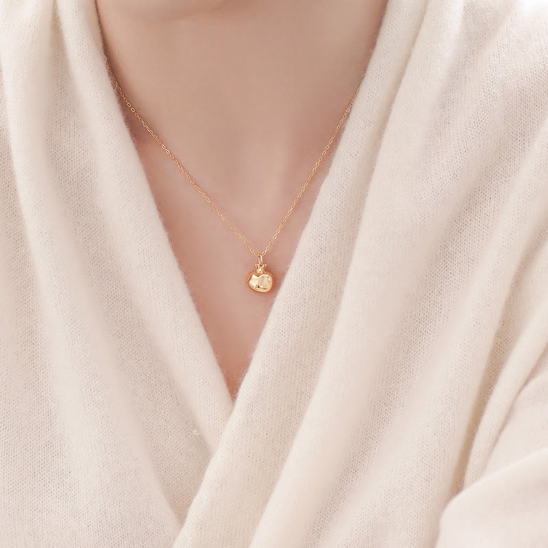 Buddha Stones 925 Sterling Silver 18k Gold Plated Pomegranate Garnet Crystal Passion Charm Necklace Pendant - image 4
