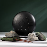 Foviel Steel Tongue Drum Sound Healing Mindfulness Lotus Pattern Yoga Drum Kit 13 Note 12 Inch Percussion Instrument