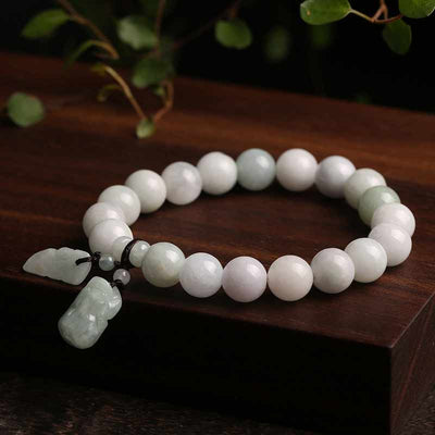 Buddha Stones Natural Jade Pi Xiu Gourd Apple Success Bracelet - image 2