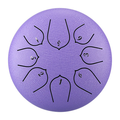 Buddha Stones Steel Tongue Drum Sound Healing Meditation Lotus Pattern Drum Kit 8 Note 6 Inch Percussion Instrument Tongue Drum BS 1