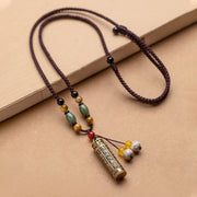 Foviel Tibet Om Mani Padme Hum Agate Shurangama Sutra Protection Necklace Pendant