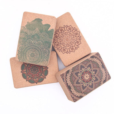 Buddha Stones Tibetan Mandala Mindful Yoga Cork Block Yoga Cork Block buddhastoneshop 18
