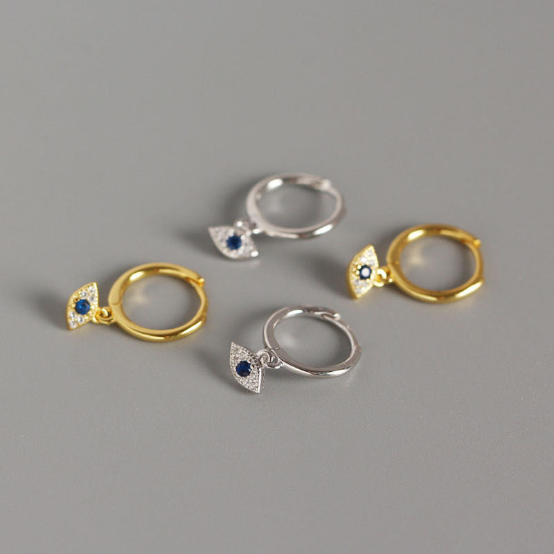 Buddha Stones 925 Sterling Silver Evil Eye Blessing Protection Stud Earrings Earrings BS main