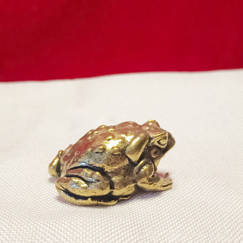 Buddha Stones Mini Small Frog Turtle Koi Fish Snail Crab Copper Wealth Home Decoration Decorations BS Feng Shui Frog