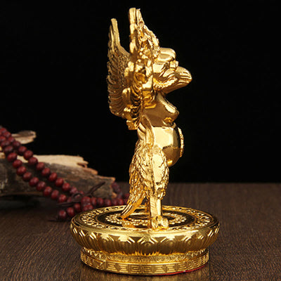 Buddha Stones Tibetan Gold Garuda Bird Alloy Protection Home Decoration Decorations BS 6