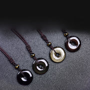 Collier de protection en obsidienne tibétaine Foviel