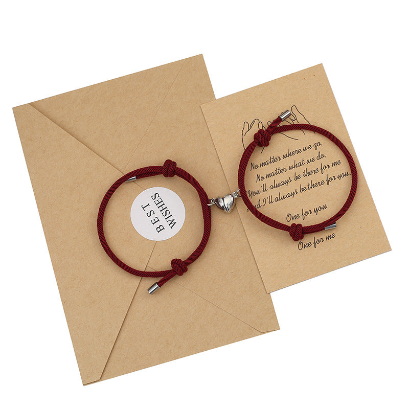 2Pcs Love Magnetic Couple String Strength Bracelet Bracelet BS 20