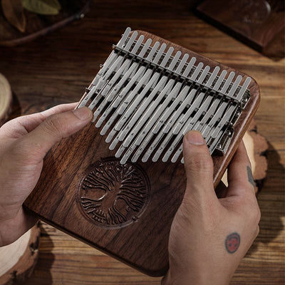 Buddha Stones Kalimba 34 Keys Thumb Piano Tree of Life Design Portable Finger Marimba Piano 6