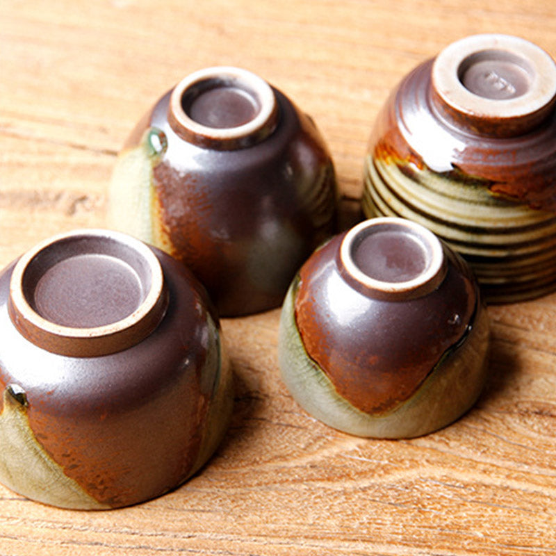 Buddha Stones Vintage Brown Beige Kiln Change Ceramic Teacup Kung Fu Tea Cup Bowl Cup BS 13
