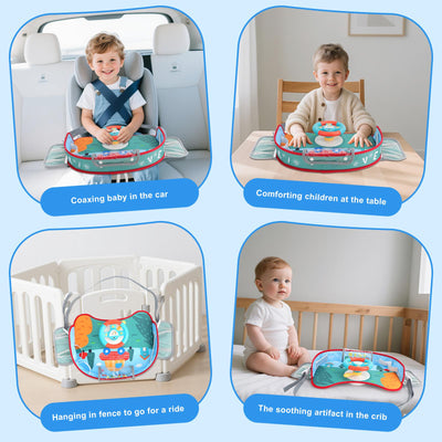 Volante de juguete para niños con luces y música, juego interactivo de simulación de conducción para niños pequeños, entretenimiento de viaje con bocina y cambio de marchas, divertido regalo para niños y niñas.