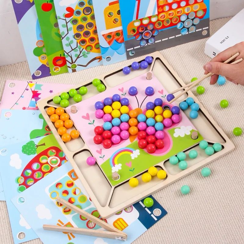 Montessori Rainbow Beads Sorting Activity | Fine Motor and Color Matching Toy