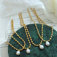 Buddha Stones Pearl Bead Peace Necklace Pendant Necklaces & Pendants BS Pearl (Happiness ♥ Calm)