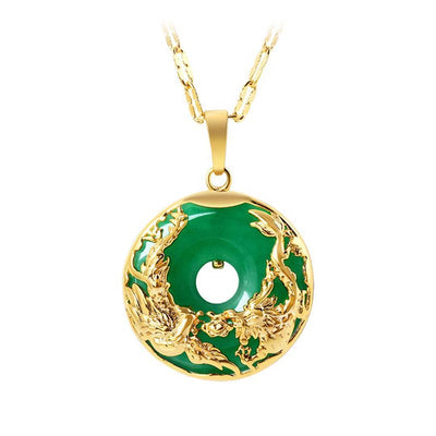 Collier de prospérité en jade naturel Foviel