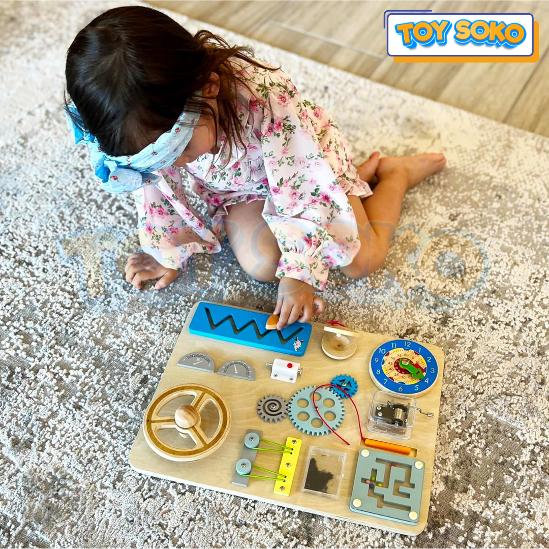 Interactive Busy Board – 10-in-1 Montessori Toys for Toddlers