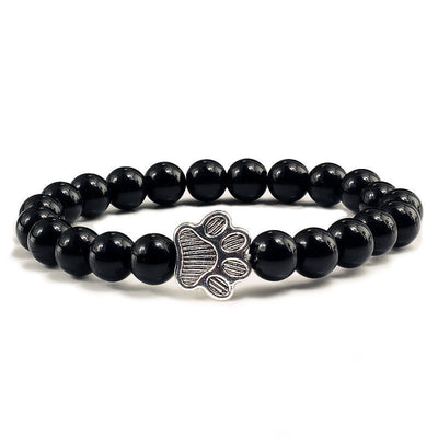 Buddha Stones “Save A Dog” Stone Bracelet - Bright Black Beads - image 11