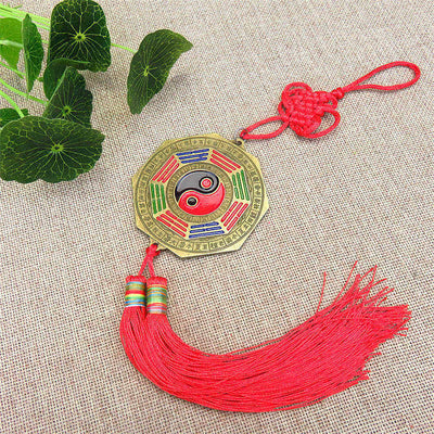 Buddha Stones Feng Shui Bagua Map Chinese Knotting Harmony Energy Map Mirror Bagua Map BS 15