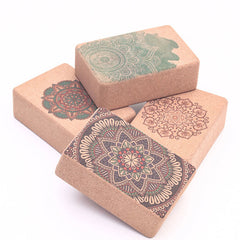 Buddha Stones Tibetan Mandala Mindful Yoga Cork Block Yoga Cork Block buddhastoneshop main
