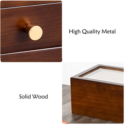Buddha Stones Retro Solid Wood Jewelry Box Jewelry Storage Box With Drawer Jewelry Box BS 22