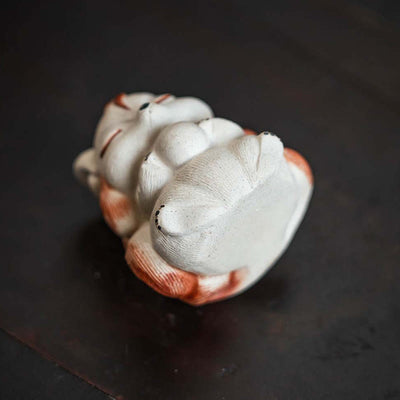 Buddha Stones Mini Nine-Tailed Fox Purple Clay Luck Desk Decoration Decorations BS 9