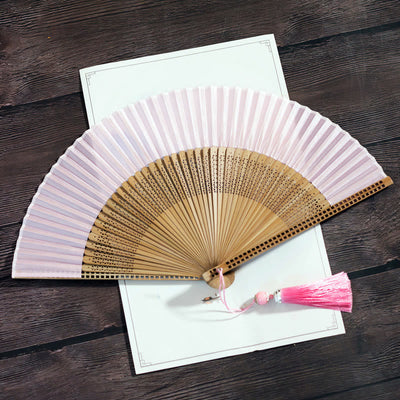 Buddha Stones Vintage Handheld Folding Fan With Bamboo Frames Folding Fan BS 11