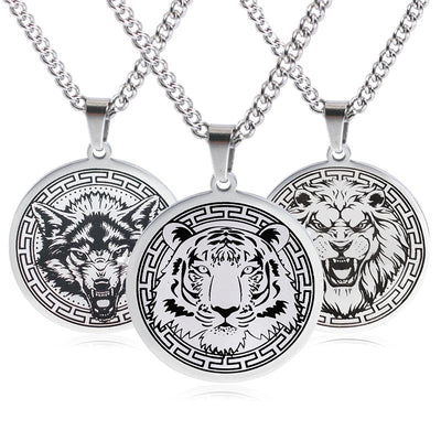 Buddha Stones Animal Titanium Steel Chain Necklace Protection Pendant Necklaces & Pendants BS main