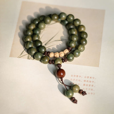 Buddha Stones Green Sandalwood Positive Peace Bracelet Bracelet BS 10mm 18cm