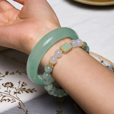 Foviel fördern neue Anfänge Minze Green Jade Armband Tangle Bundle