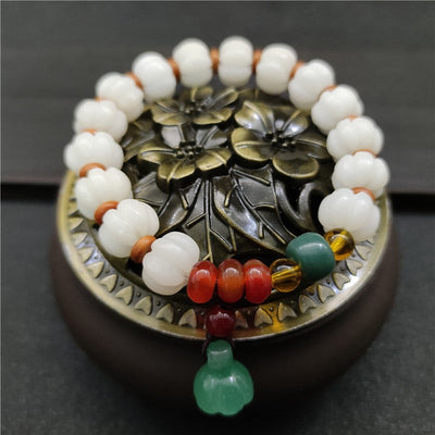 Buddha Stones Natural Bodhi Seed Agate Bodhi Harmony Bracelet Bracelet BS Bodhi Seed