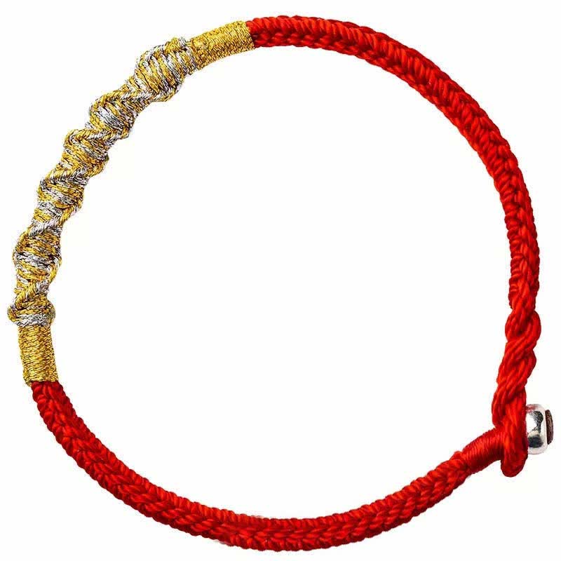 Buddha Stones 925 Sterling Silver Luck Strength Red String Protection Braid Bracelet Bracelet BS 6