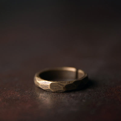 Buddha Stones Tibetan Simple Design Copper Wealth Ring Ring BS 8