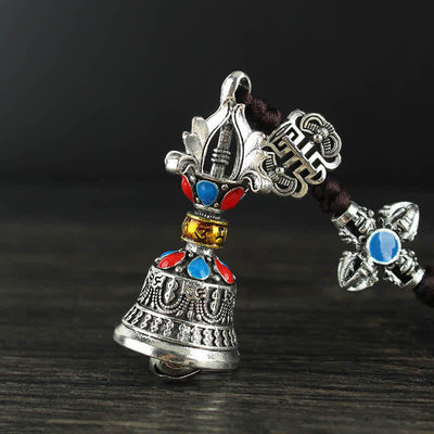 Buddha Stones Tibet Om Mani Padme Hum Vajra Dorje Spiritual Car Hanging Decoration Car Hanging Decoration BS 10