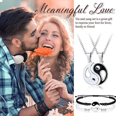 FREE Today: Everlasting Friendship Love Couple Yin Yang Necklace Bracelets Set FREE FREE 7