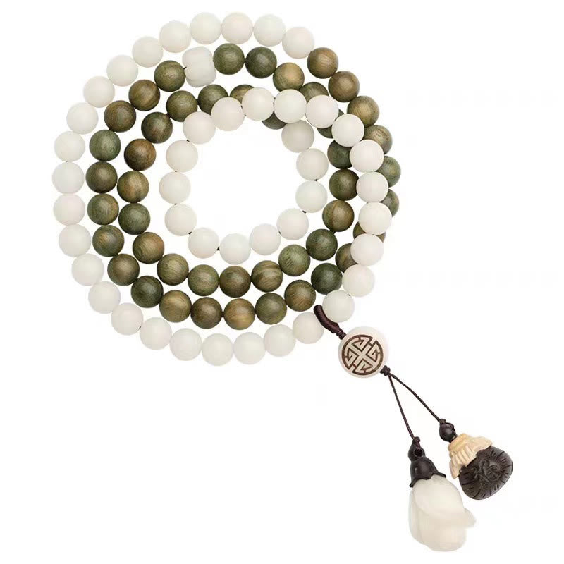 Buddha Stones Natural Green Sandalwood Bodhi Seed Soothing Bracelet Bracelet BS 15