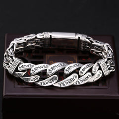 Buddha Stones Om Mani Padme Hum Engraved Peace Purity Bracelet Bracelet BS 22cm