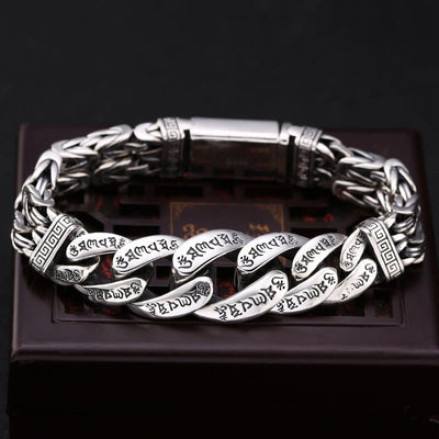 Buddha Stones Om Mani Padme Hum Engraved Peace Purity Bracelet Bracelet BS 22cm