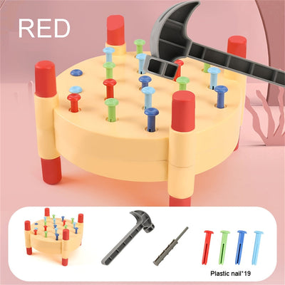Fidtoy Jouet à marteler en bois pour tout-petits - Apprentissage des couleurs et motricité fine