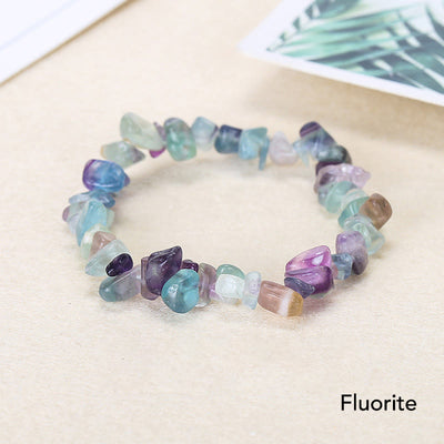 Natural Irregular Shape Crystal Stone Warmth Soothing Bracelet Bracelet BS Fluorite
