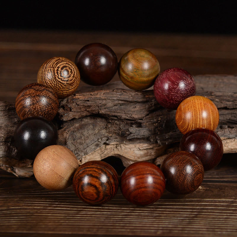 Buddha Stones Multicolored Sandalwood Protection Healing Bracelet Bracelet BS 5