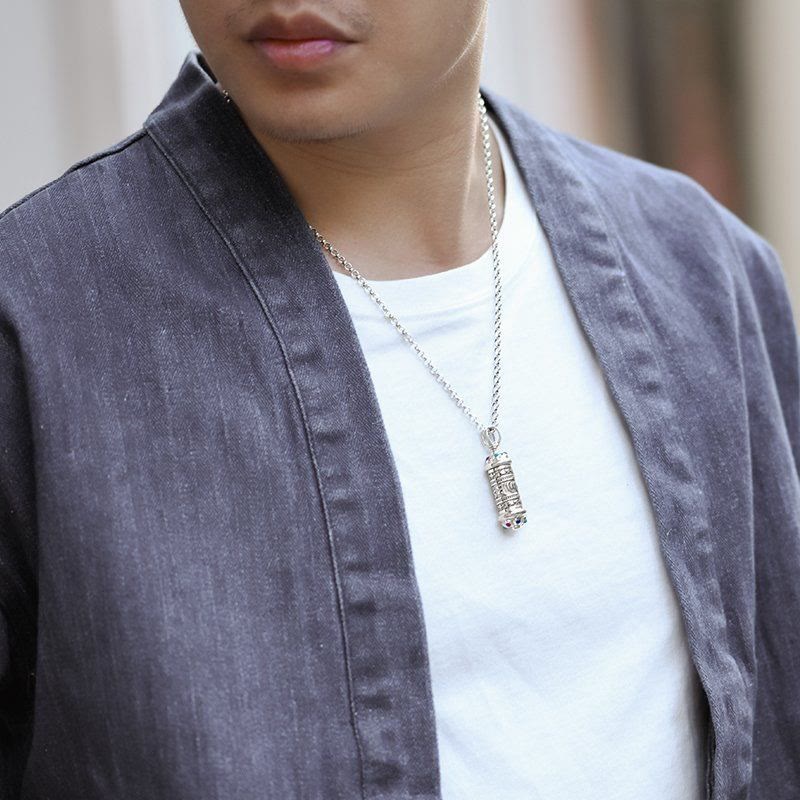 Buddha Stones Tibetan Om Mani Padme Hum Focus Necklace Pendant Necklaces & Pendants BS 3