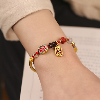 Buddha Stones Tibetan Auspicious Clouds Fortune Happiness Wealth Luck Bracelet Bracelet BS 9