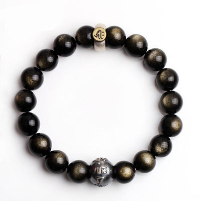 Buddha Stones Chinese Zodiac Obsidian Purification Bracelet - image 7