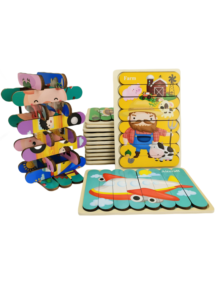 Juegos de rompecabezas Montessori reversibles (juego de 2)