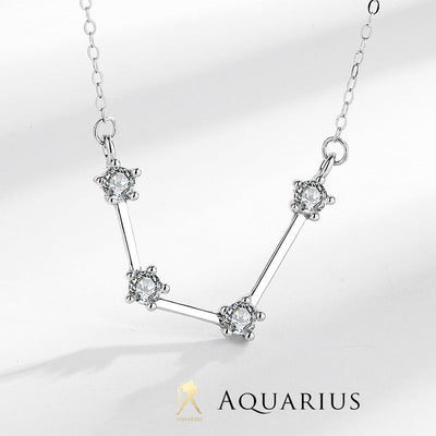 Collar Foviel de plata de ley 925 con las 12 constelaciones del zodiaco