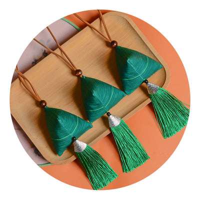 Buddha Stones Dragon Boat Festival Zongzi Pattern Sachet Protection Tassel Hanging Decoration Hanging Decoration BS 4