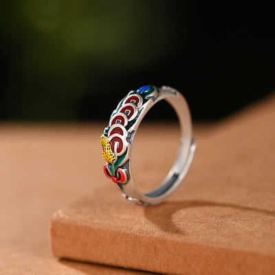 Buddha Stones Feng Shui Five Emperor Coins Wealth Ring Ring BS 1