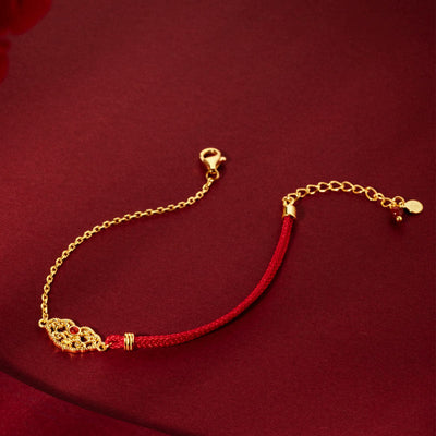 Buddha Stones Lock of Good Wishes Luck Strength Chain Bracelet Bracelet BS 2